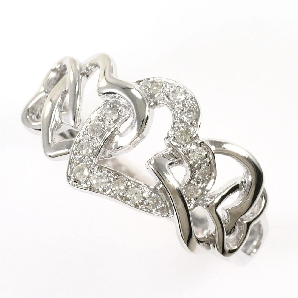 VINTAGE 10k Silver Diamond Ring